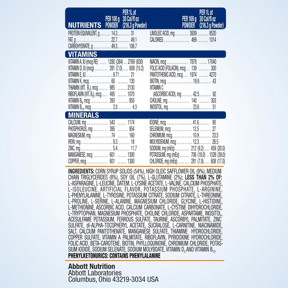 Nutrition Powder 14.1-oz Pack of 6 F61141