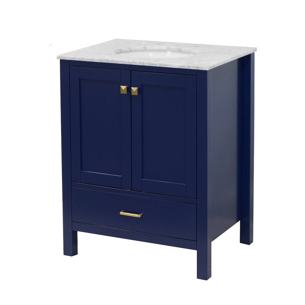 Royal Blue 30-Inch Bathroom Vanity with Marble Top R981