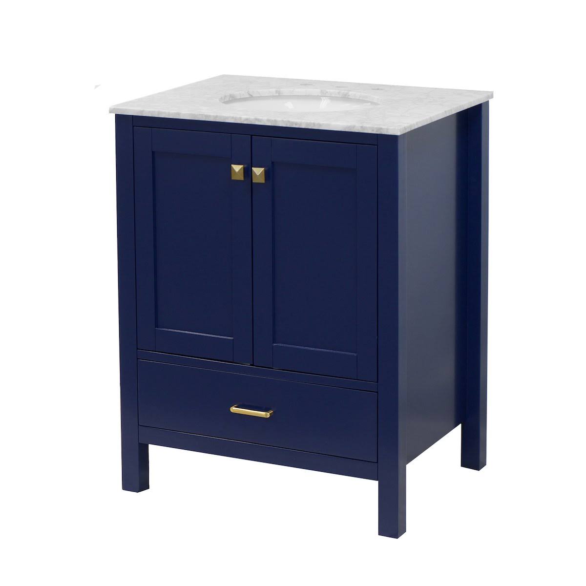 Royal Blue 30-Inch Bathroom Vanity with Marble Top R981