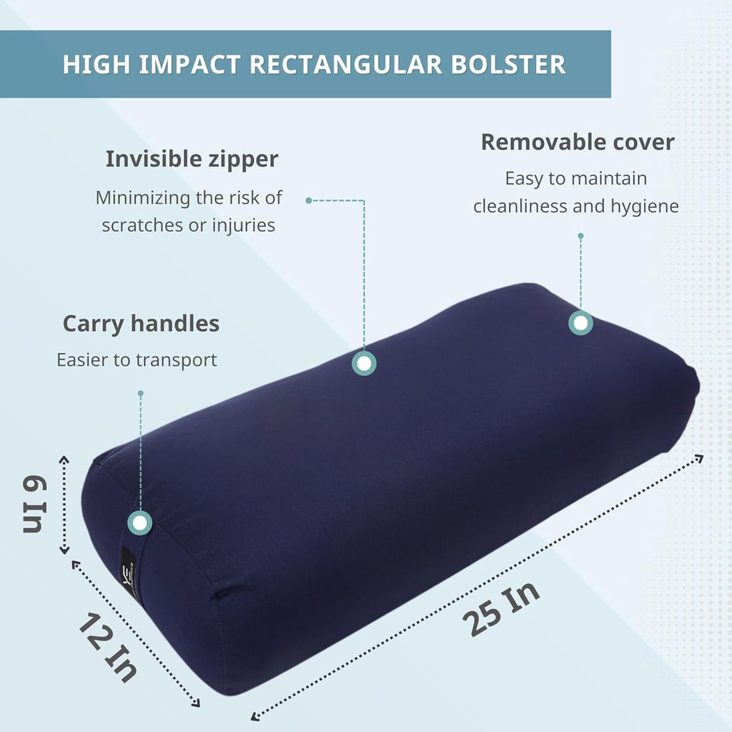 Plum Rectangular Yoga Bolster and Yoga Strap Set Q514