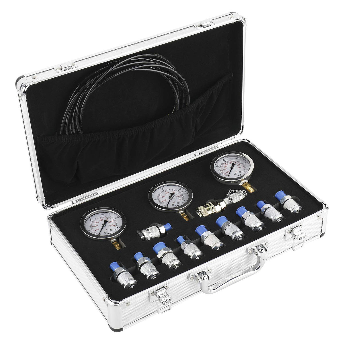 Hydraulic Pressure Test Kit with 11 Couplings 25/40/60 Mpa J9596