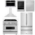 36 Dual Fuel Range, Range Hood, Refrigerator, Microwave Drawer, Dishwasher and Beverage Fridge N5751