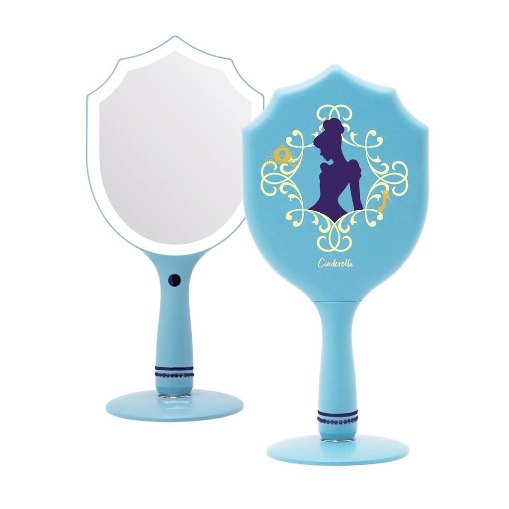 Handheld LED Lighted Makeup Mirror with Standing Base V2403