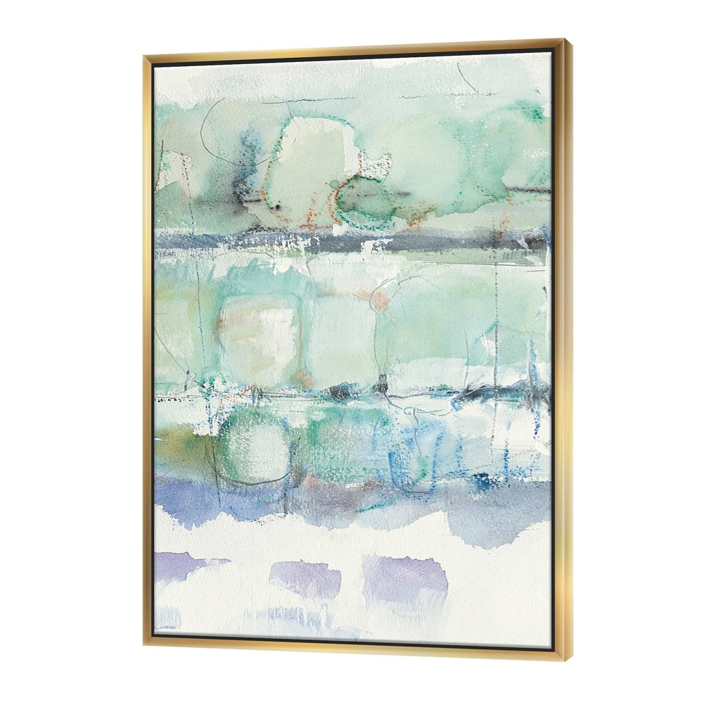 Blue Abstract Geometric Framed Canvas 30 in. Wide x 40 in. High G7988