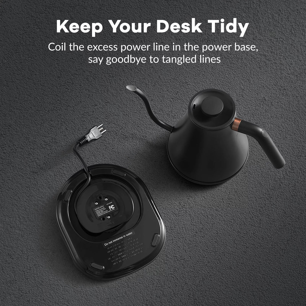 Electric Gooseneck Kettle 0.8L 1200W Matt Black O248
