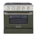 30 Pro-Style Natural Gas Dual Fuel Range with 4 Burners Olive Green Z930