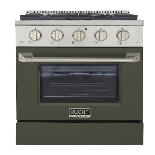 30 Pro-Style Natural Gas Dual Fuel Range with 4 Burners Olive Green Z930