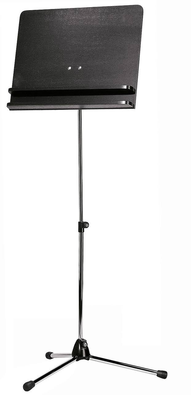 Black Wooden Desk Music Stand with Chrome Stand V7697