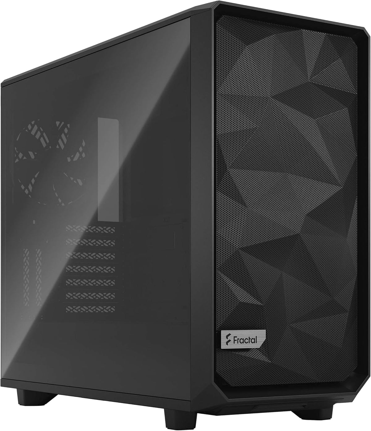 Black ATX Mid Tower Computer Case with Tempered Glass Window I4487