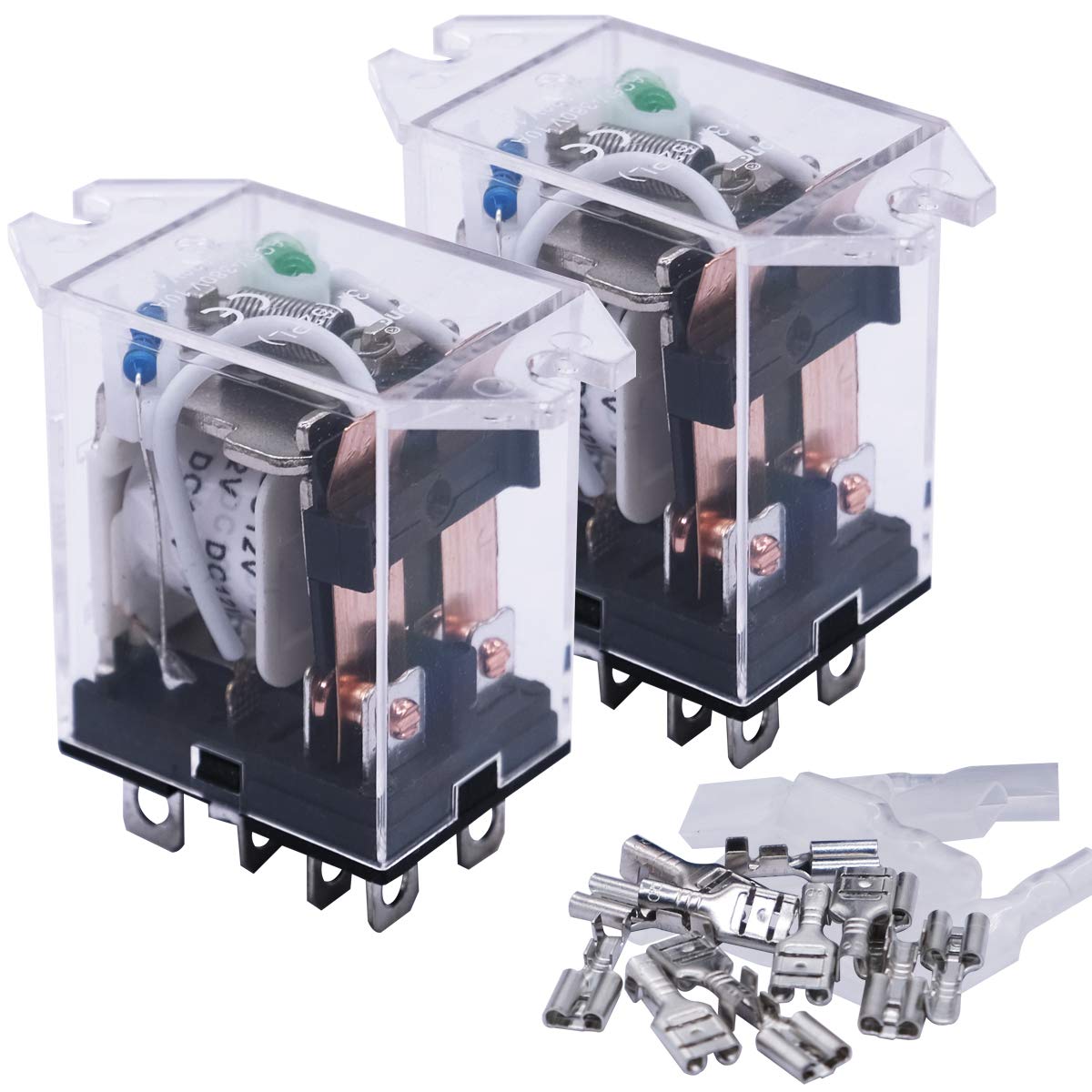 2pcs DC 24V 8 Pin 10A DPDT LED Indicator Electromagnetic Power Relay P13805