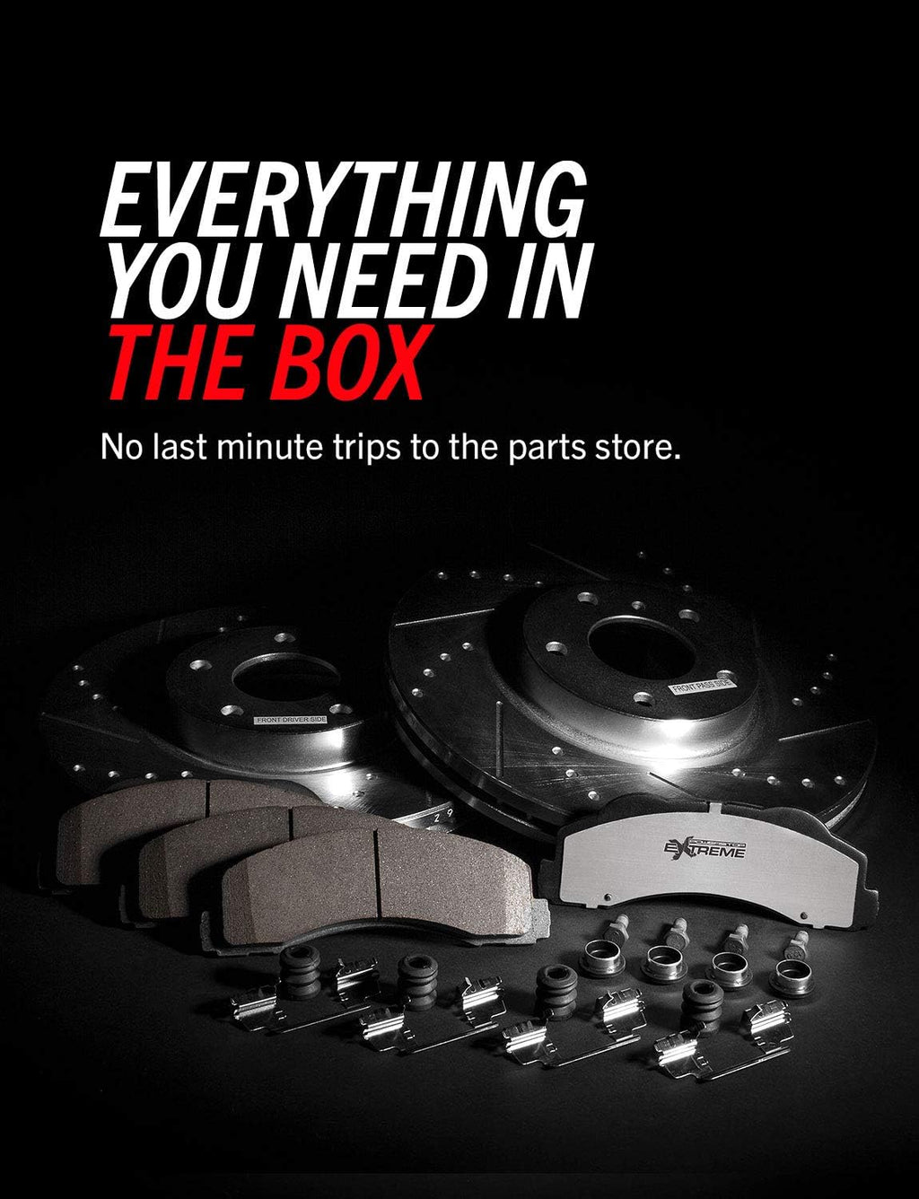 Front Z36 Carbon Fiber Ceramic Brake Pads and Drilled/Slotted Brake Rotors V9020