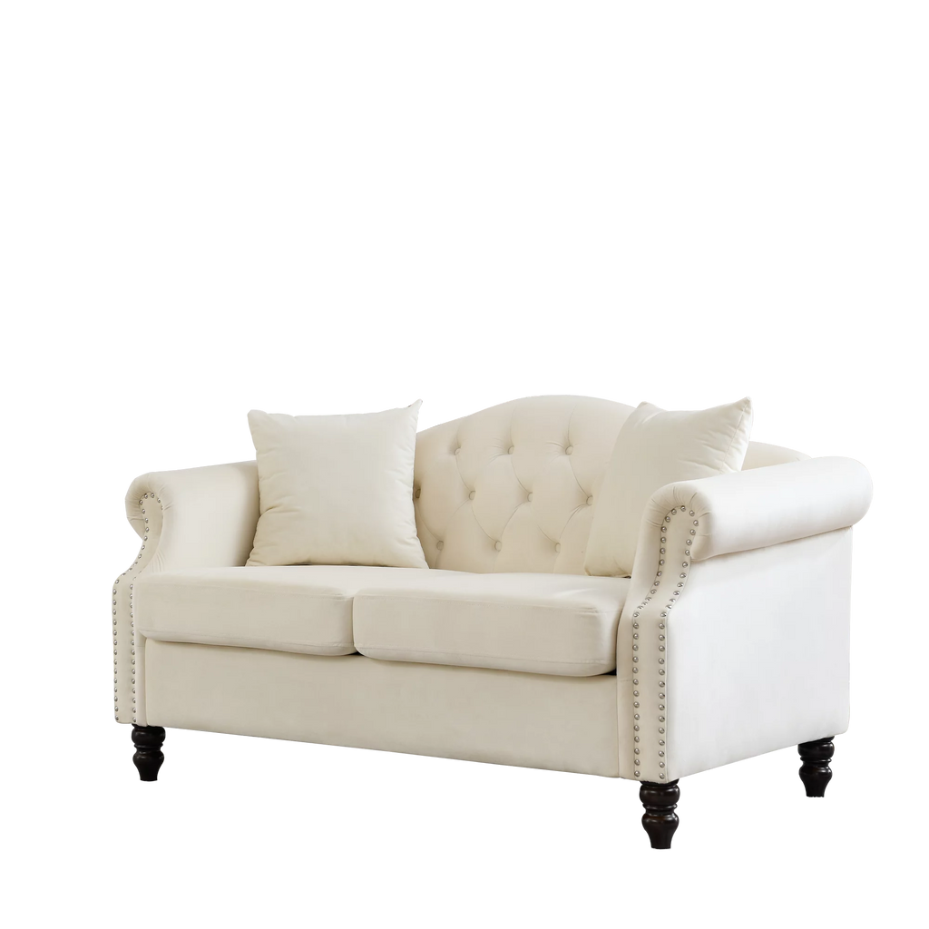 Grey Velvet 2 Seater Chesterfield Sofa T84773
