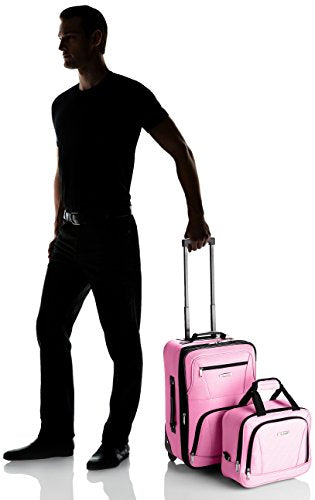Pink Expandable 2-Piece Softside Upright Luggage Set C42257