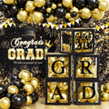 5Pcs Black Balloon Boxes with Graduation Cap U101419