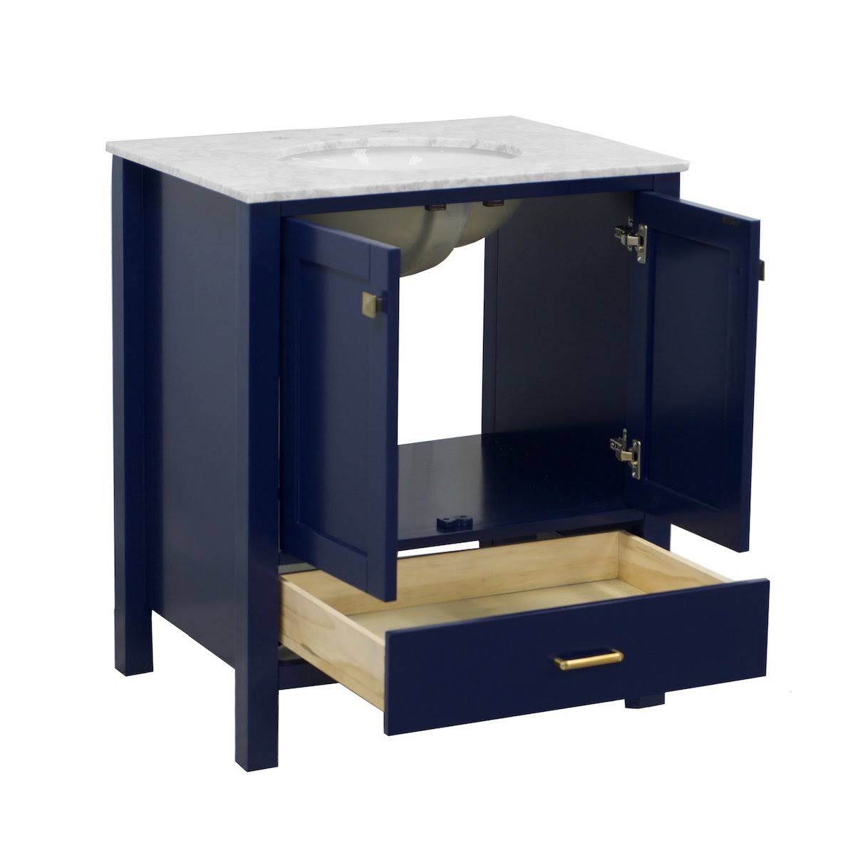 Royal Blue 30-Inch Bathroom Vanity with Marble Top R981