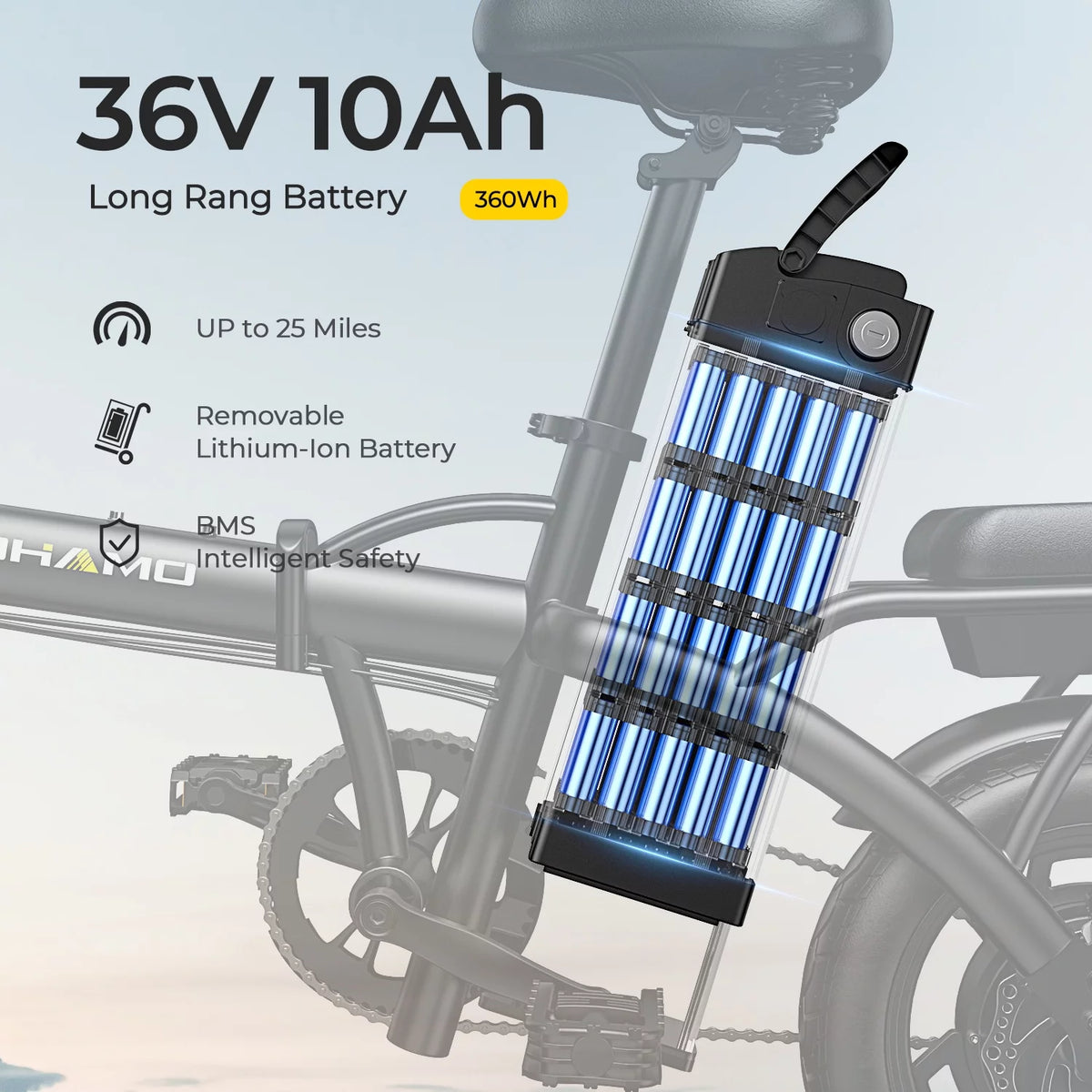 36V 10Ah Foldable Electric Bike 400W Motor U607943