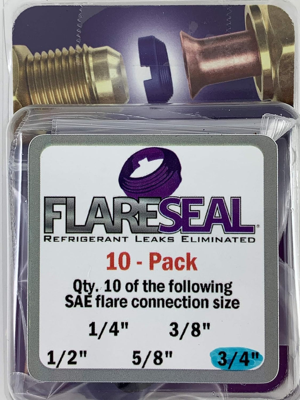 SAE Flare Seal Fitting, 1/2, 10 Pack H7877