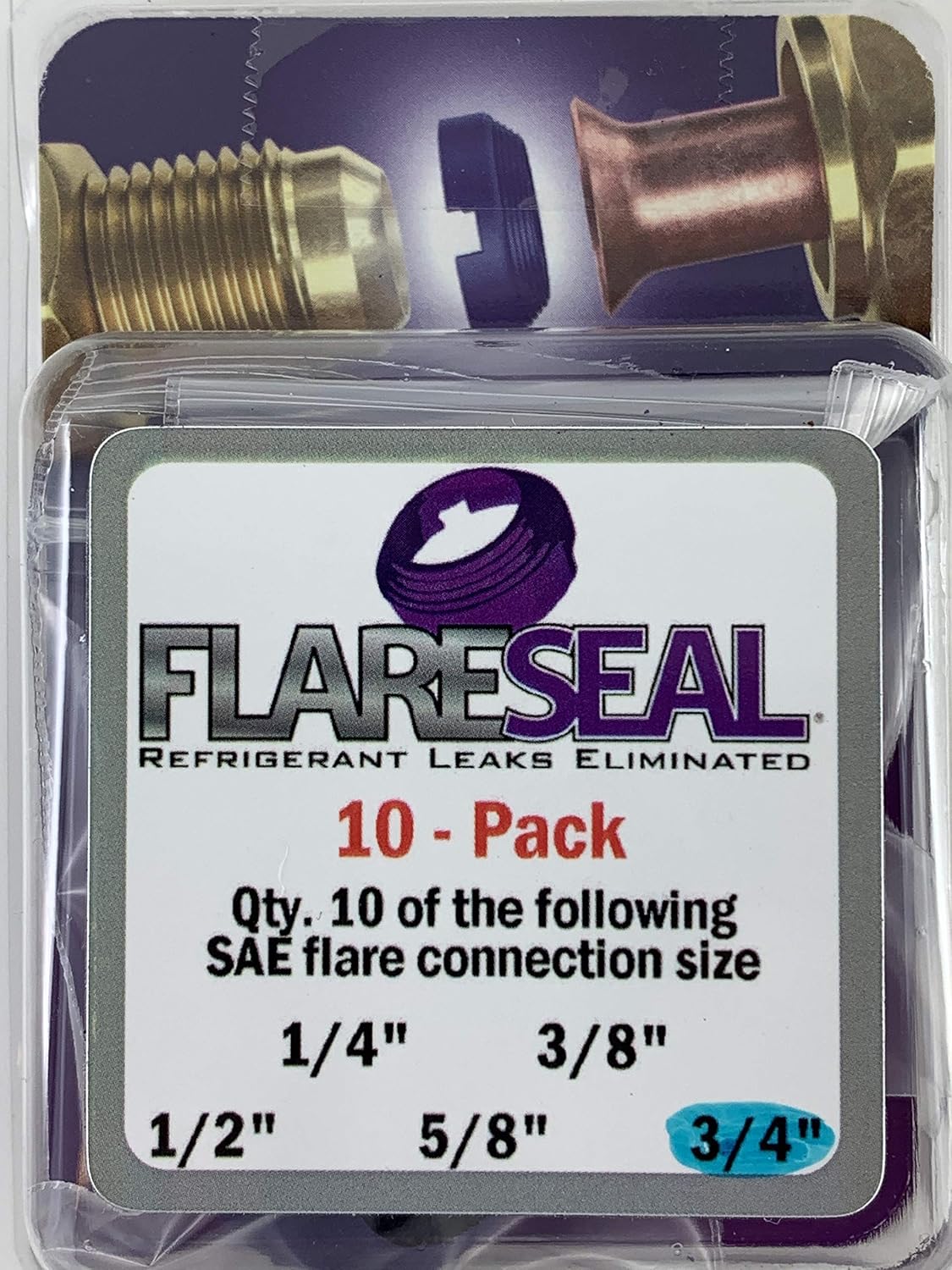SAE Flare Seal Fitting, 1/2, 10 Pack H7877