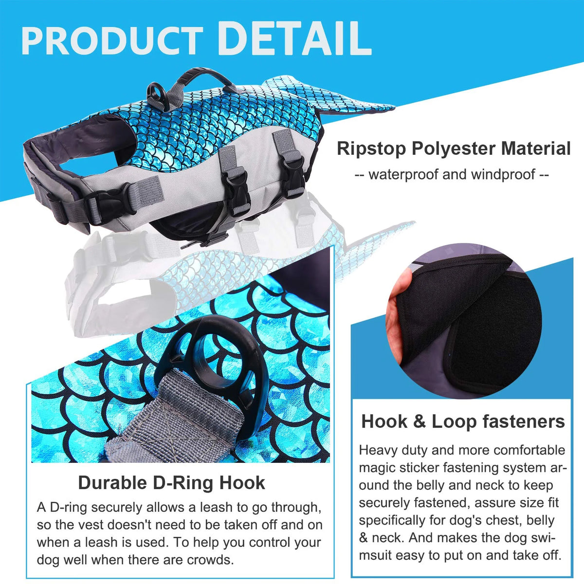 Reflective Dog Life Jacket with Rescue Handle Z6810