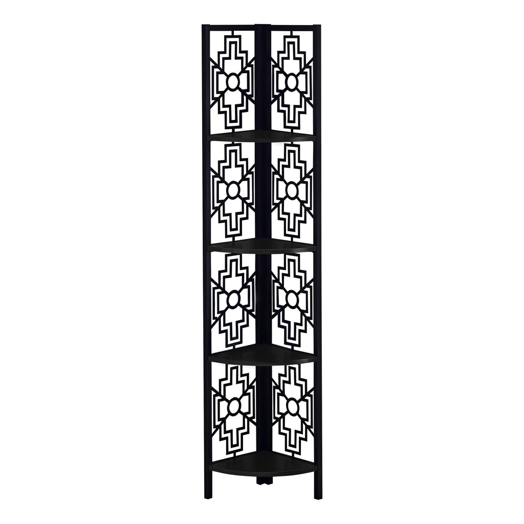 Black 62-Inch 4-Tier Corner Bookshelf V146121