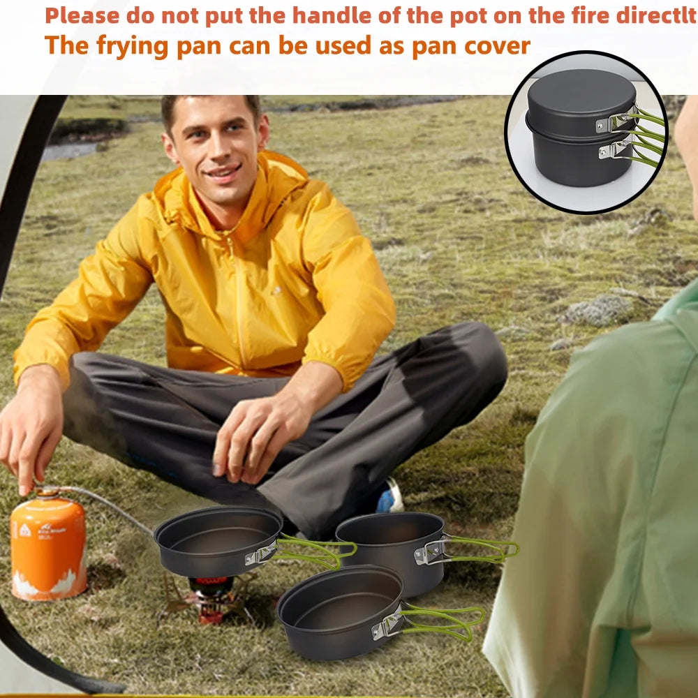 Camping Cookware Set Non-Stick Lightweight with Storage Bag U293