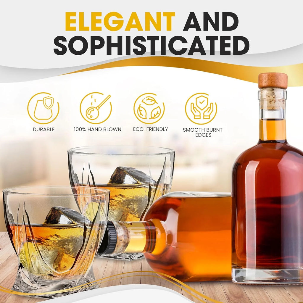 Clear Old Fashioned Whiskey Glasses Set Of 4 K110404