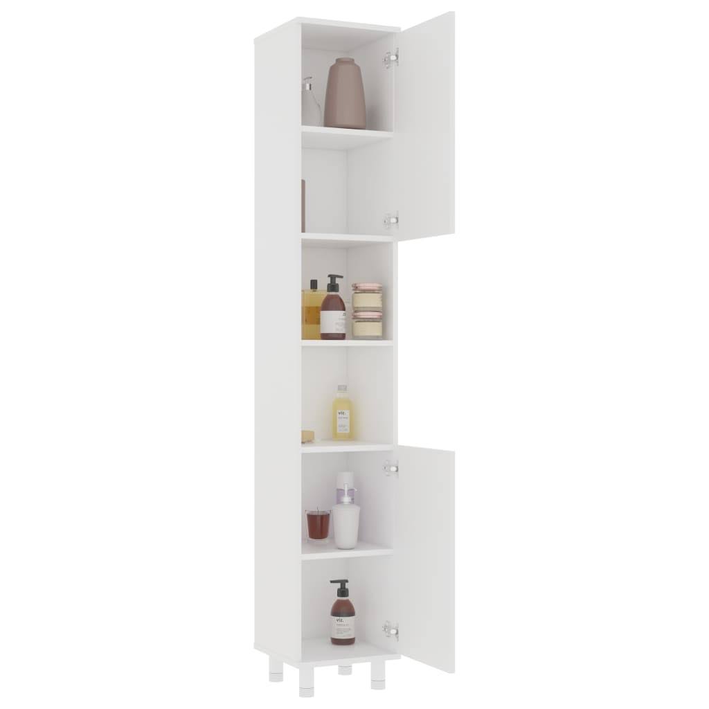 White and Sonoma Oak Bathroom Cabinet Chipboard L40573