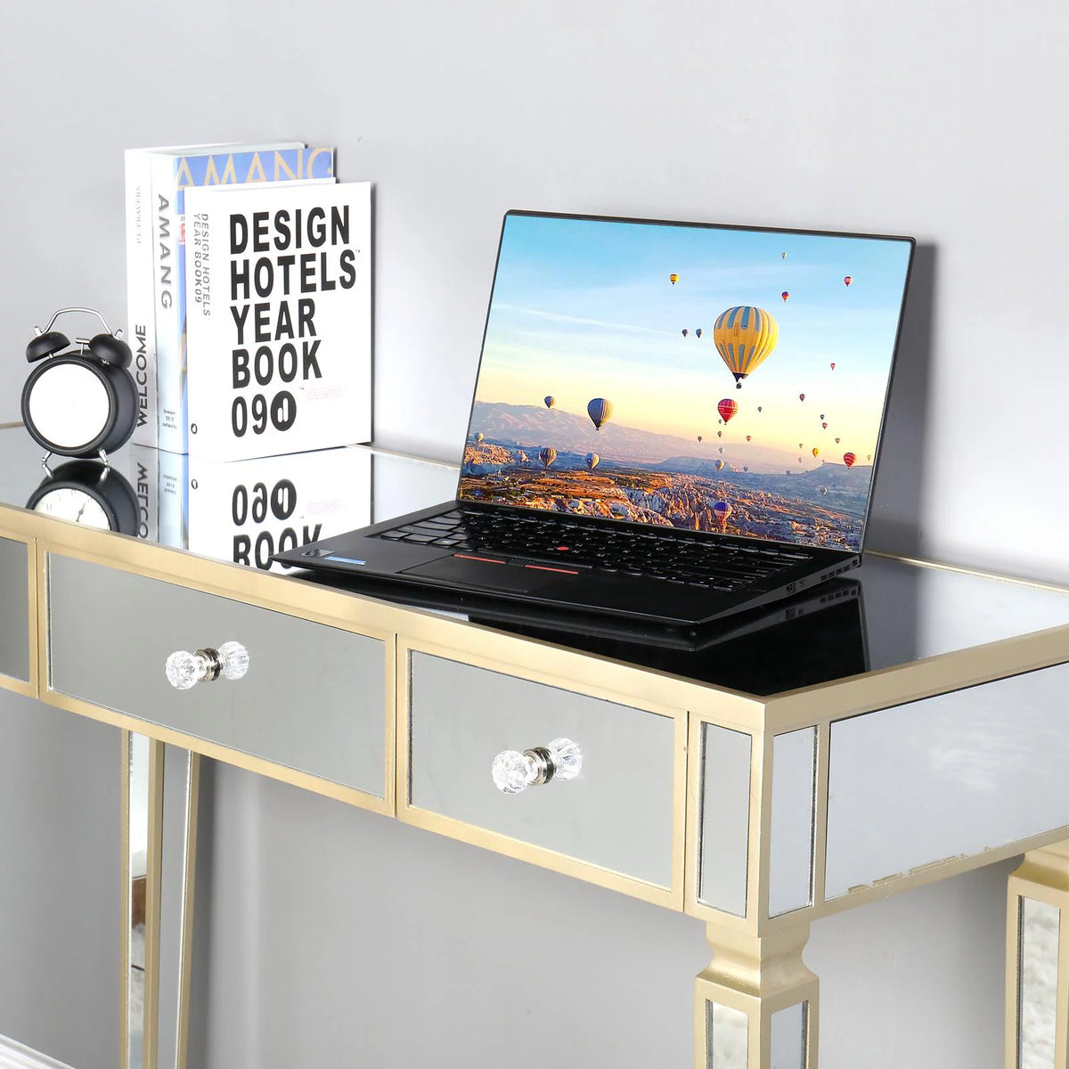 Mirrored Console Table with 3 Drawers V73804