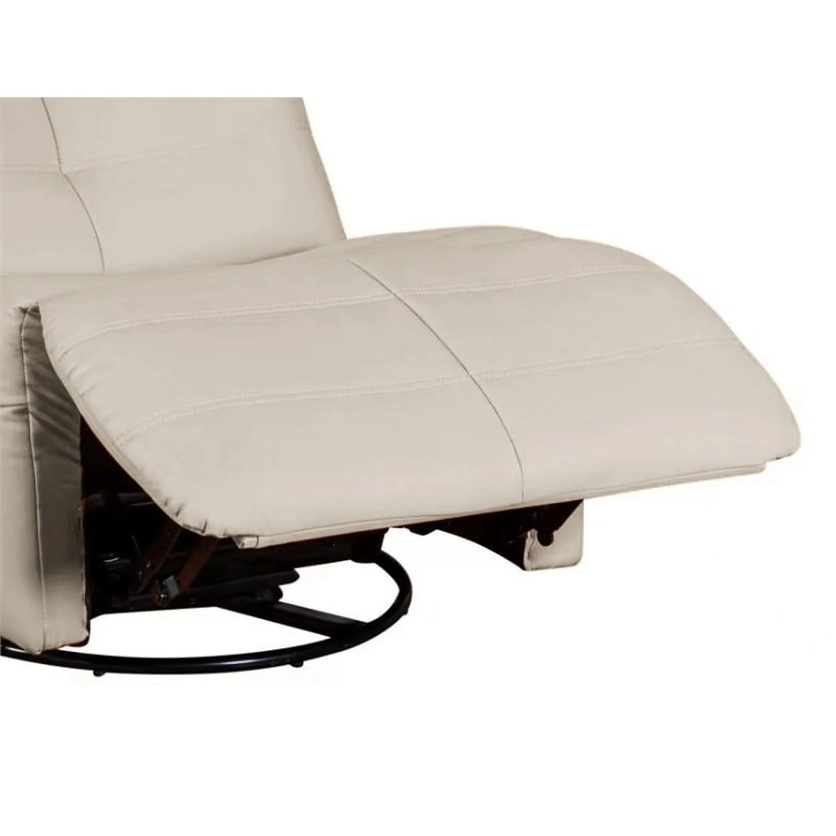 Modern Beige Faux Leather Swivel Glider Recliner Z947