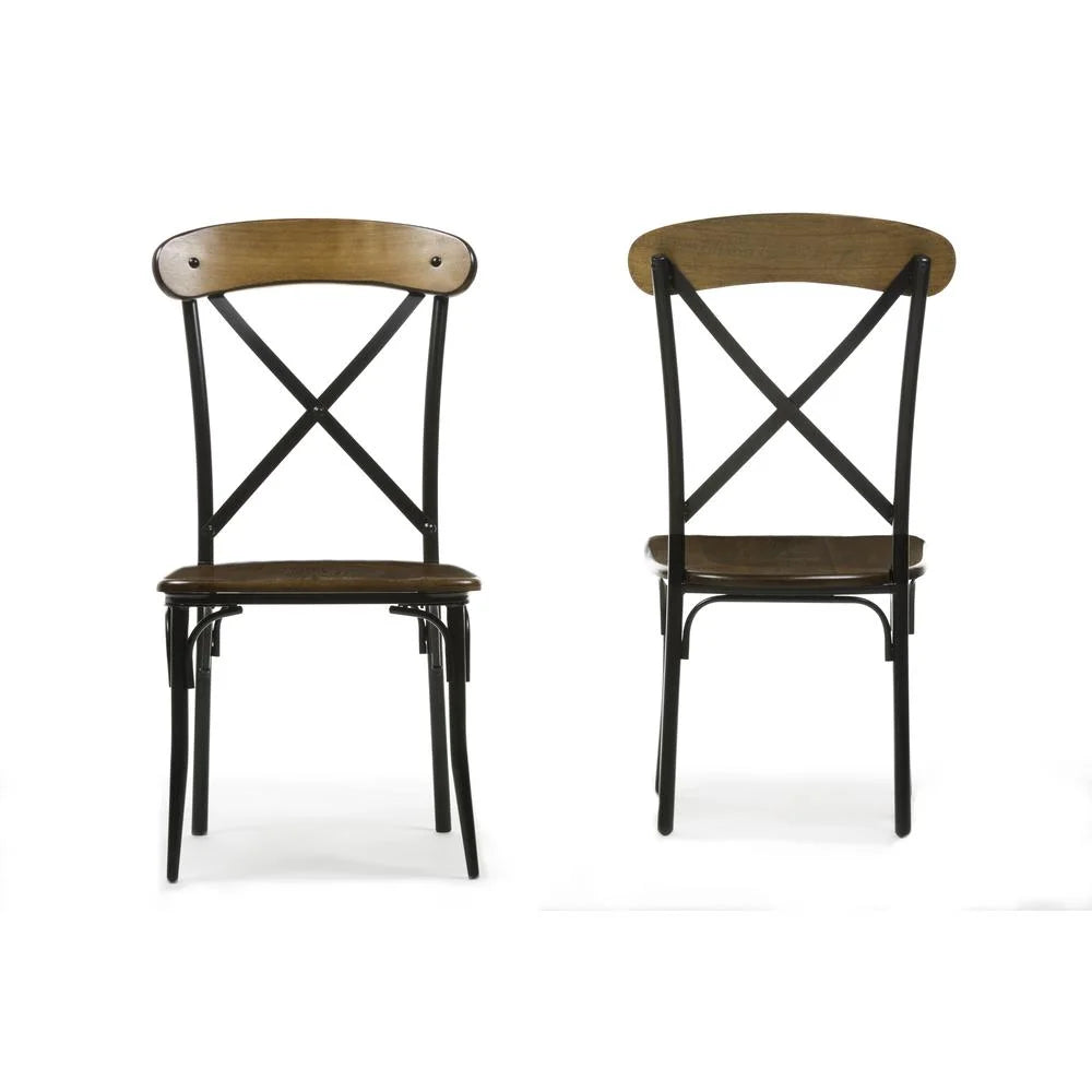 Brown and Black Dining Side Chair Set of 2 N93177