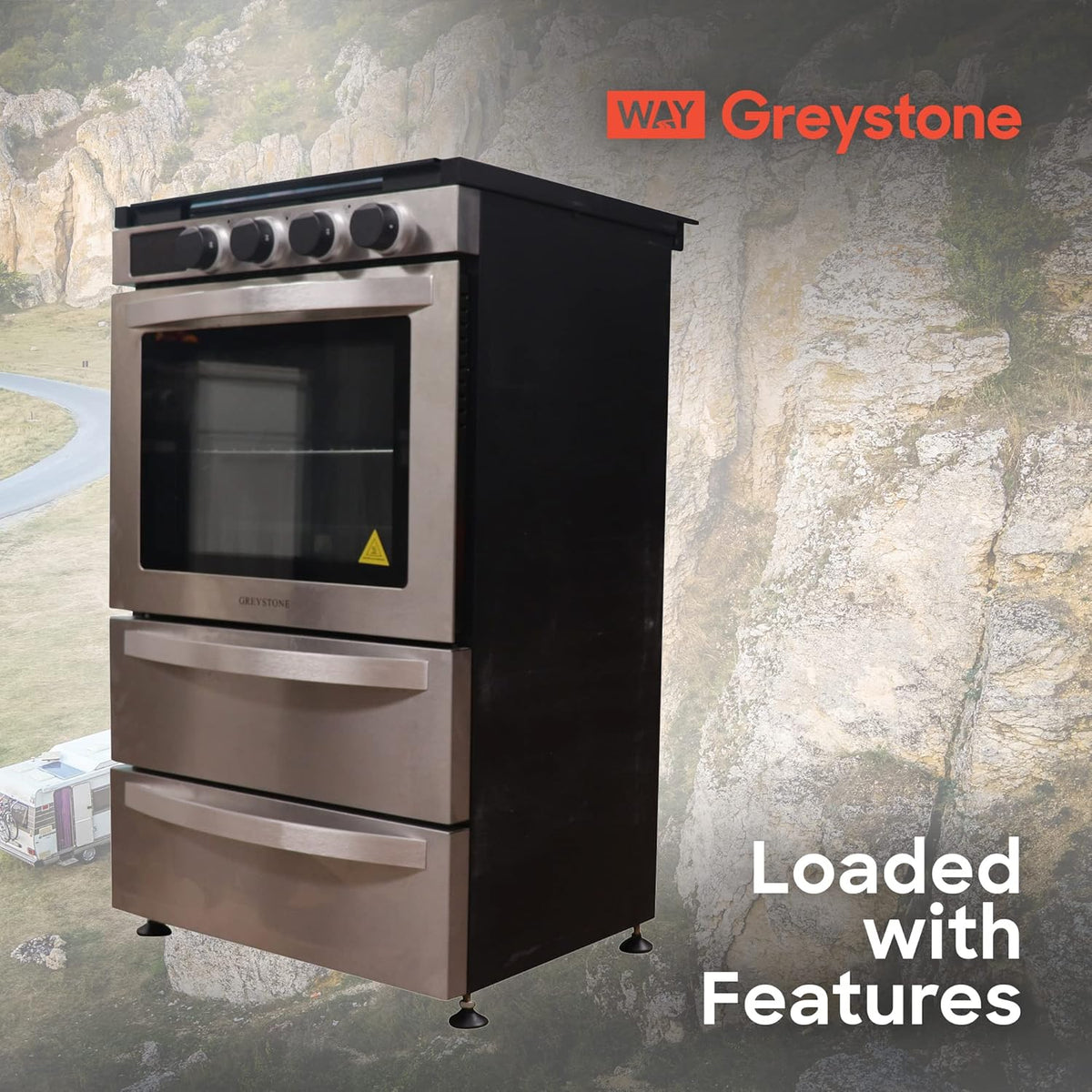 21 Inch Freestanding RV Gas Range Stove and Oven Combo 3 Burners Stainless Steel D559866