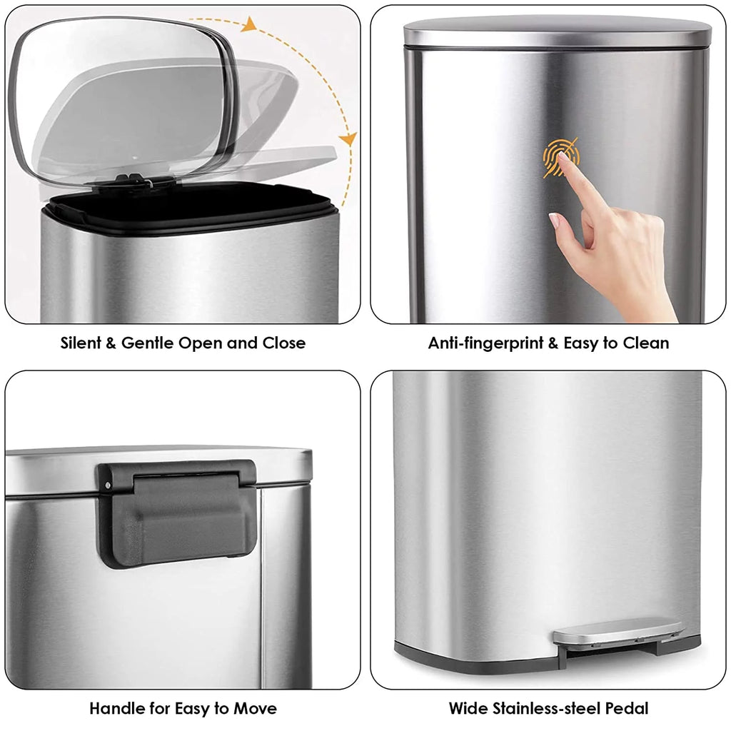 50L Stainless Steel Garbage Can S6309