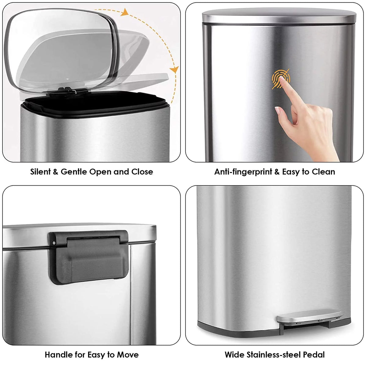 50L Stainless Steel Garbage Can S6309