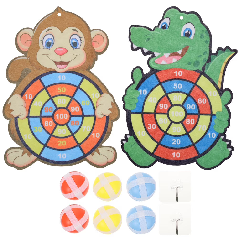 Kids Dart Board Game Sticky Balls Indoor Cartoon T22724