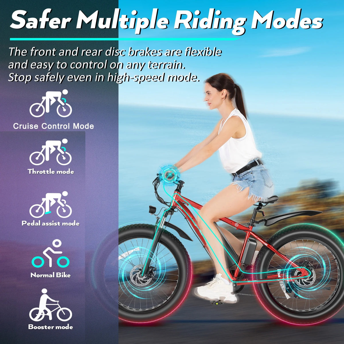 Electric Mountain Bicycle with 500W Motor and 48V Battery J3357
