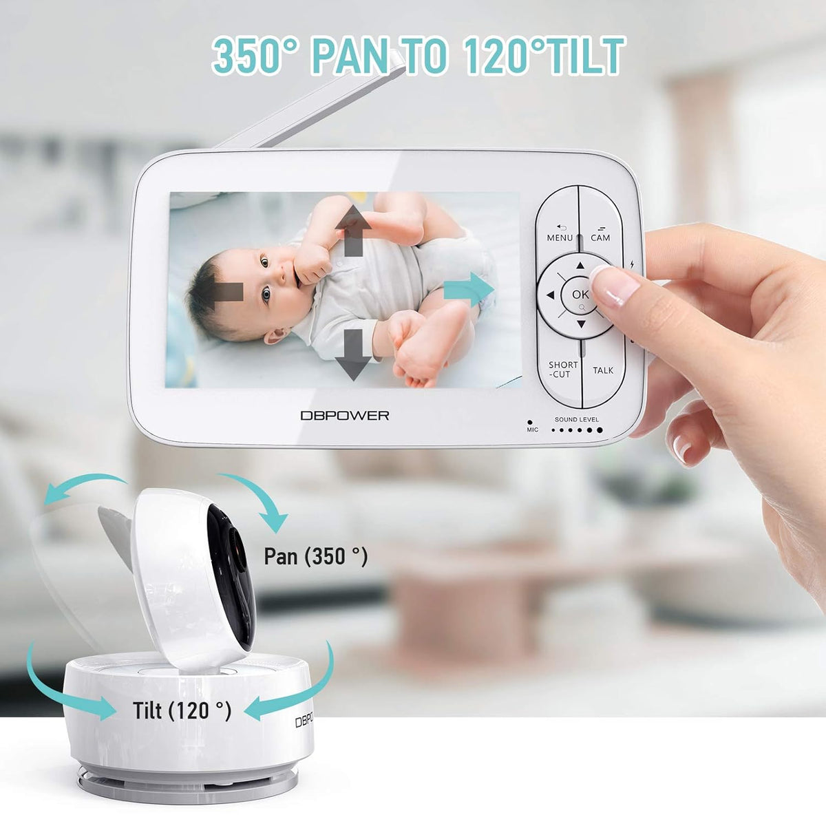 1080P 5 HD Display Video Baby Monitor with Camera and Audio, Night Vision, Two-Way Audio O283500