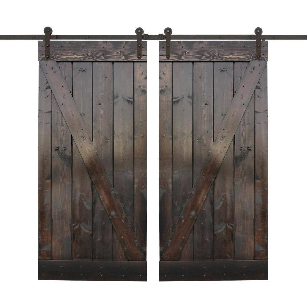 Paneled Wood Barn Door with Installation Hardware Kit - 36 x 84 X20708