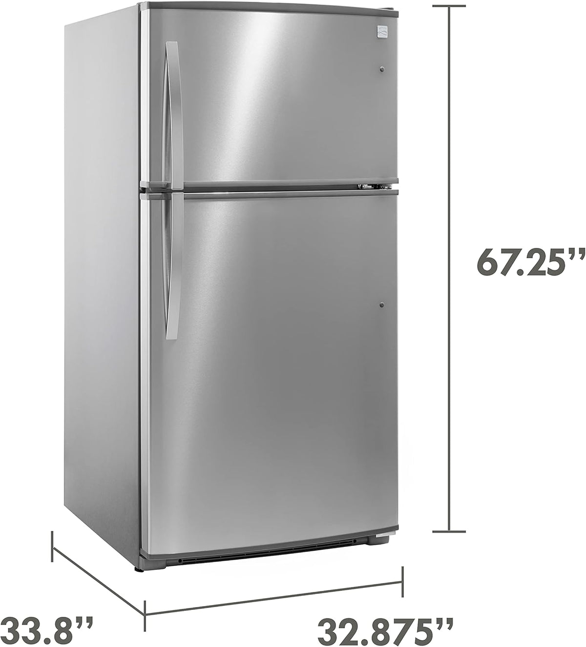 33" Top-Freezer Refrigerator with 21 Cubic Ft. Total Capacity, Stainless Steel T359