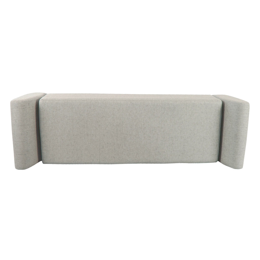 Gray Woven Storage Bench with Wood Legs S79245