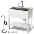 Stainless Steel Freestanding Utility Sink 36" with Pull Out Faucet (black) C1395