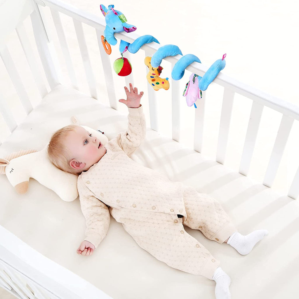 Blue Elephant Hanging Plush Rattle Crib Toy K44269
