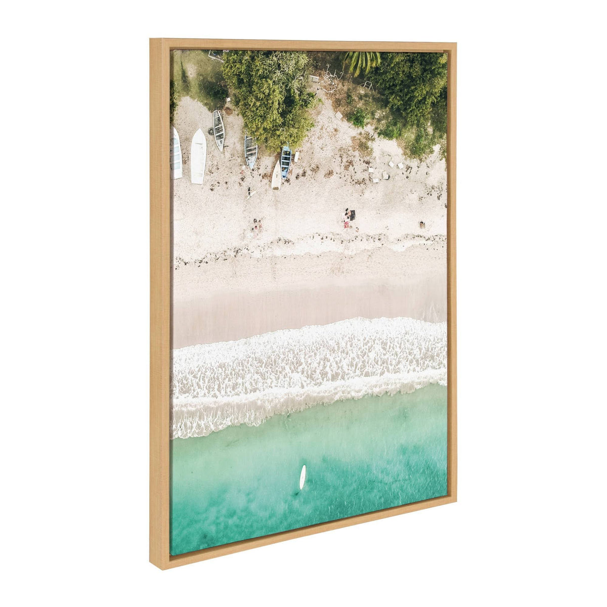 Tropical Beach from Above Framed Canvas, 23x33 Y925469