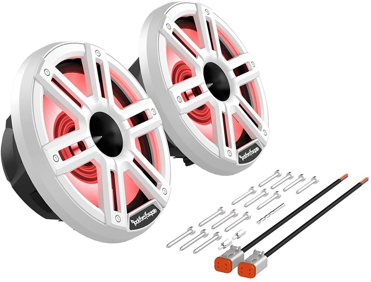 White Marine Speakers with Horn Tweeter Q87455