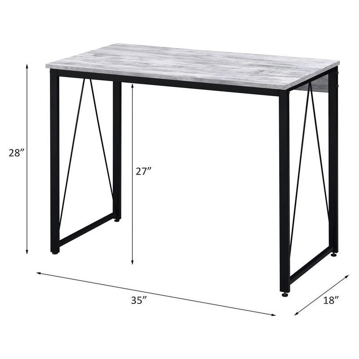 Antique White and Black Wood Writing Desk A496417