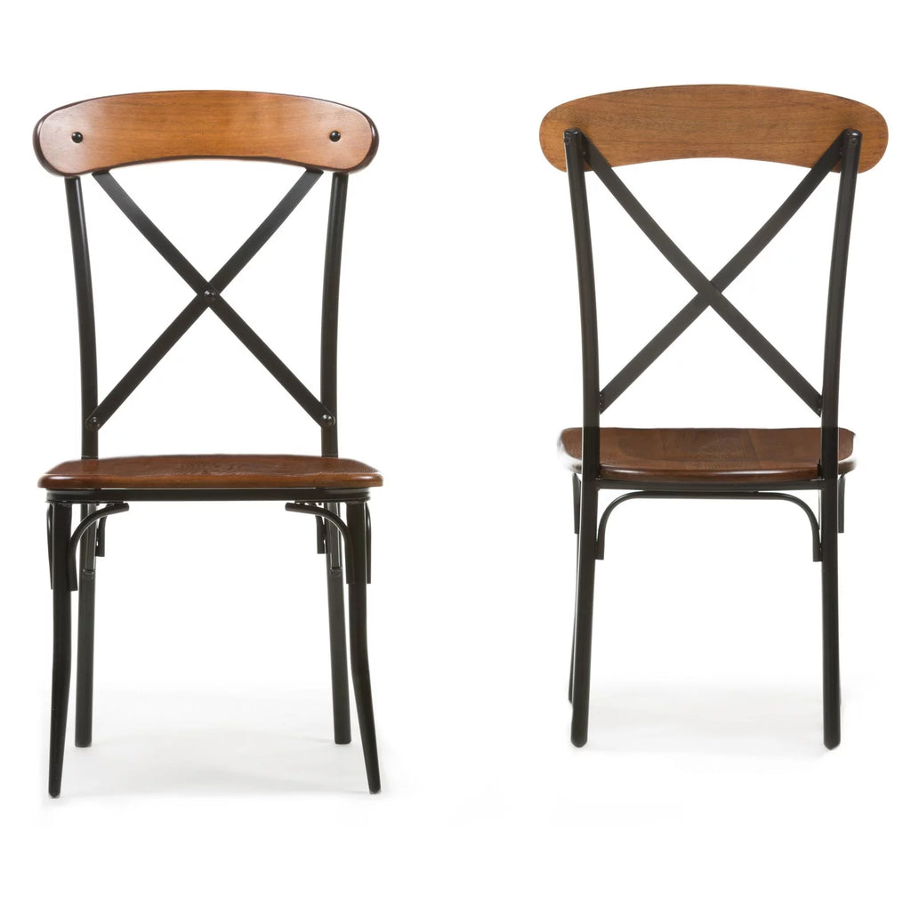 Brown and Black Dining Side Chair Set of 2 N93177