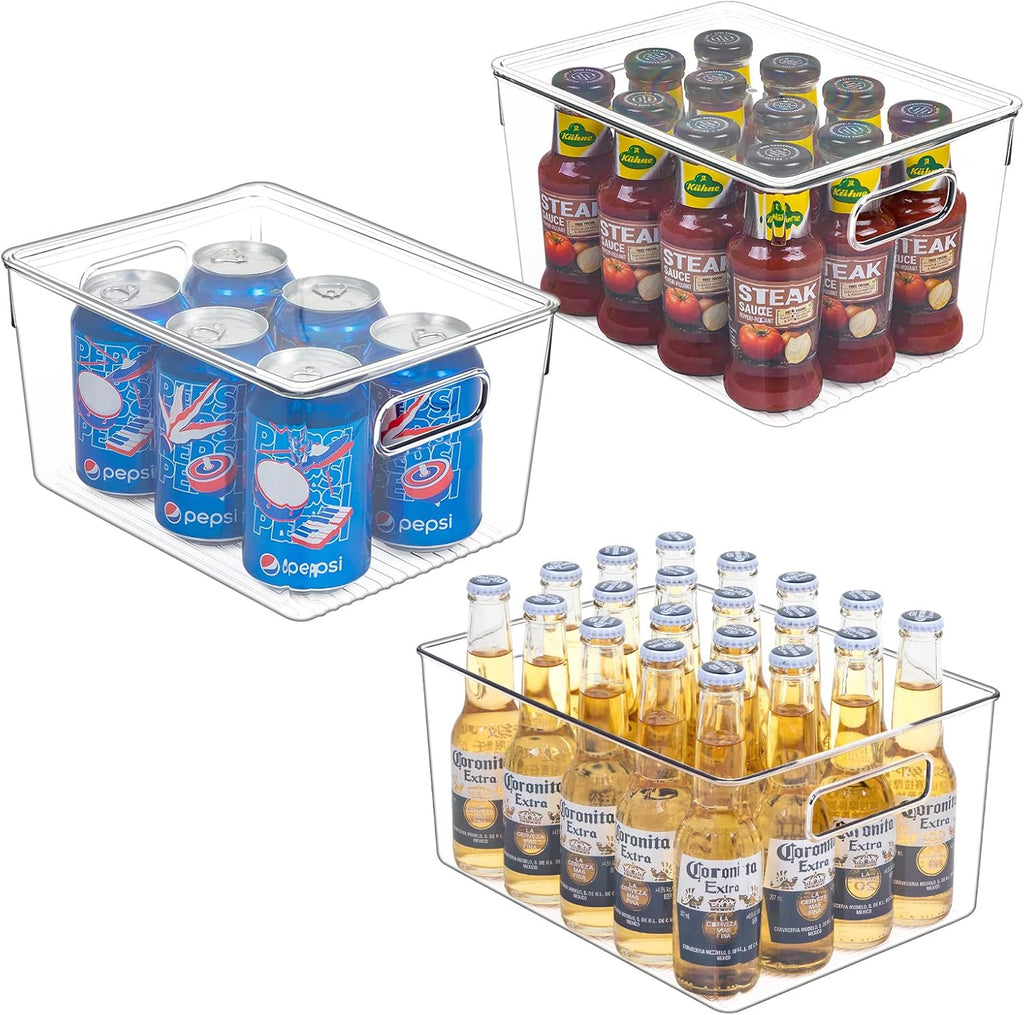 Clear Plastic Fridge Storage Bin with Lids, 9 PCS W77767