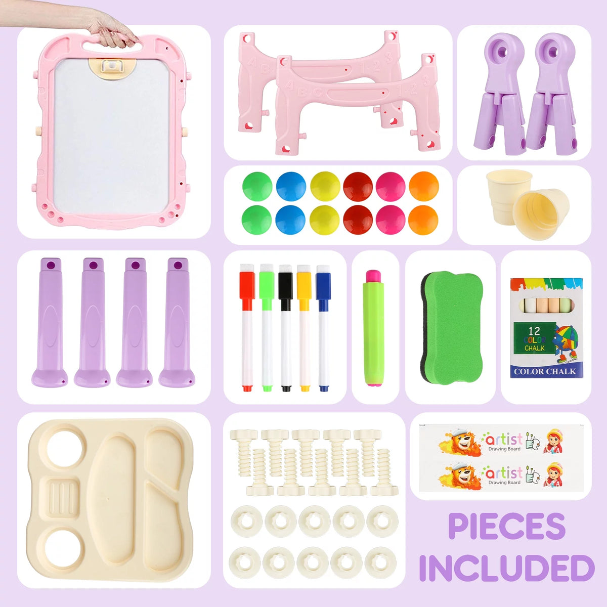 Pink Double-side Standing Art Easel for Kids R714
