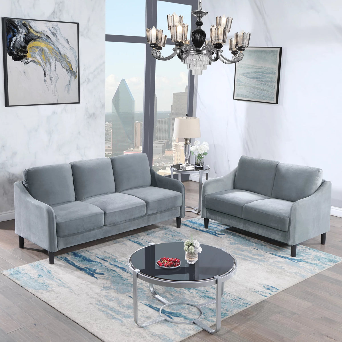51.5" Grey Loveseat Sofa I936