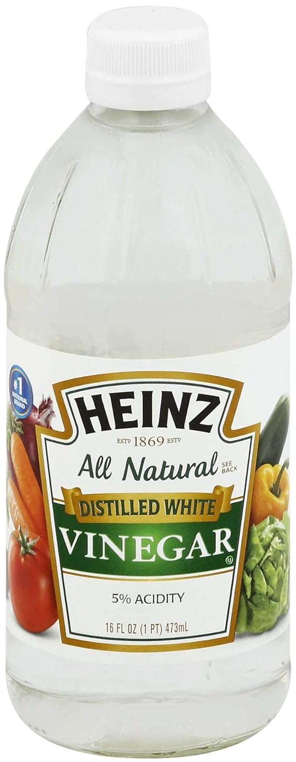 All Natural Distilled White Vinegar 5% Acidity 16 Ounce Glass Bottle Pack of 2 N888
