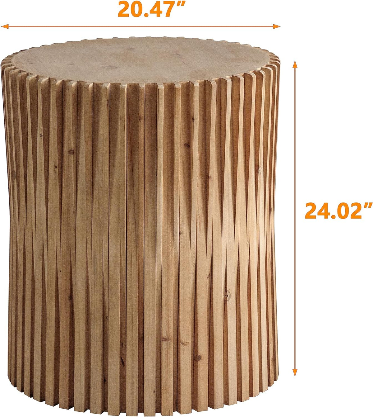Cylindrical Coffee Table with Vertical Texture Relief Design I195145